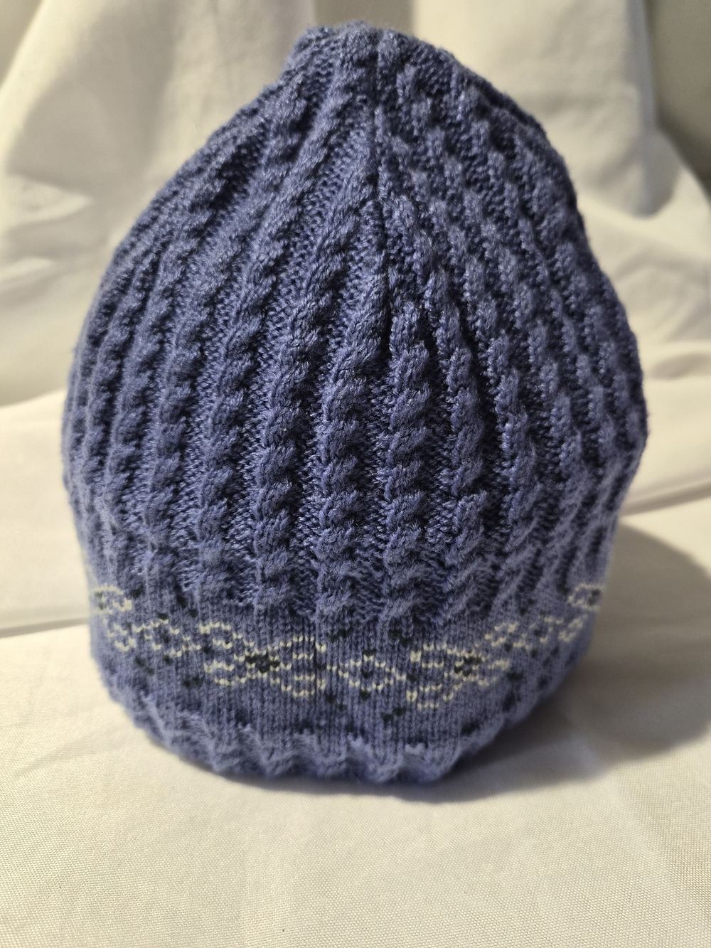 Knit Beanie Hat in Blue